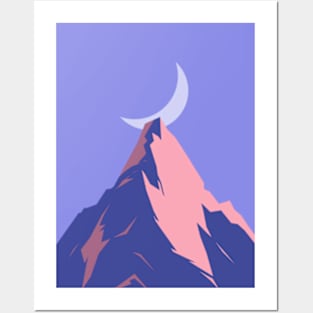 Dreamy Mountaintop Illustration Posters and Art